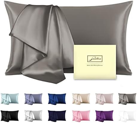 Mulberry Silk Pillowcase for Hair and Skin Pillow Case with Hidden Zipper Soft Breathable Smooth ... | Amazon (US)