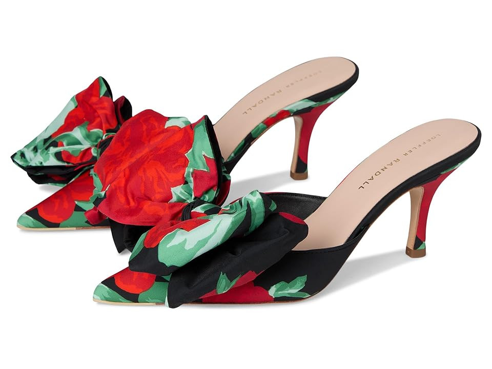 Loeffler Randall Margot Bow Mule Women's Shoes Bouquet Black Floral : 7.5 B - Medium, Synthetic | Zappos