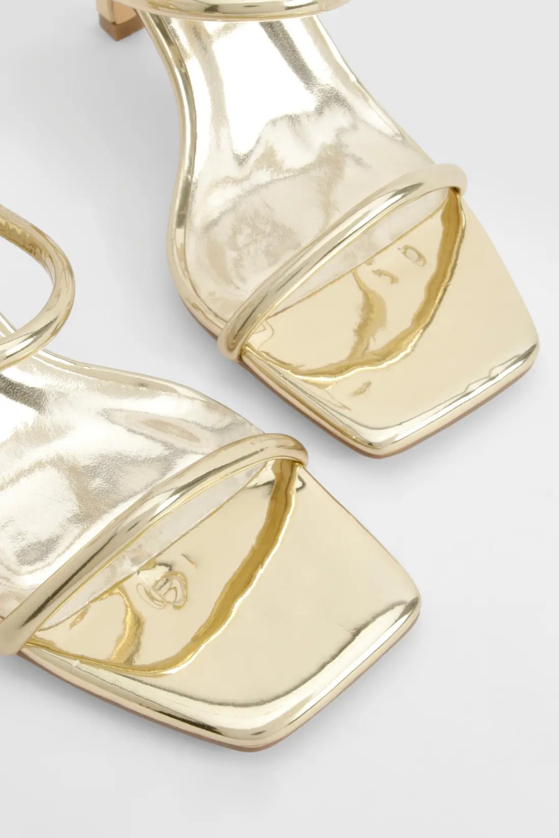Gold Metallic Padded Strappy High Heels | Boohoo | Boohoo.com (UK & IE)
