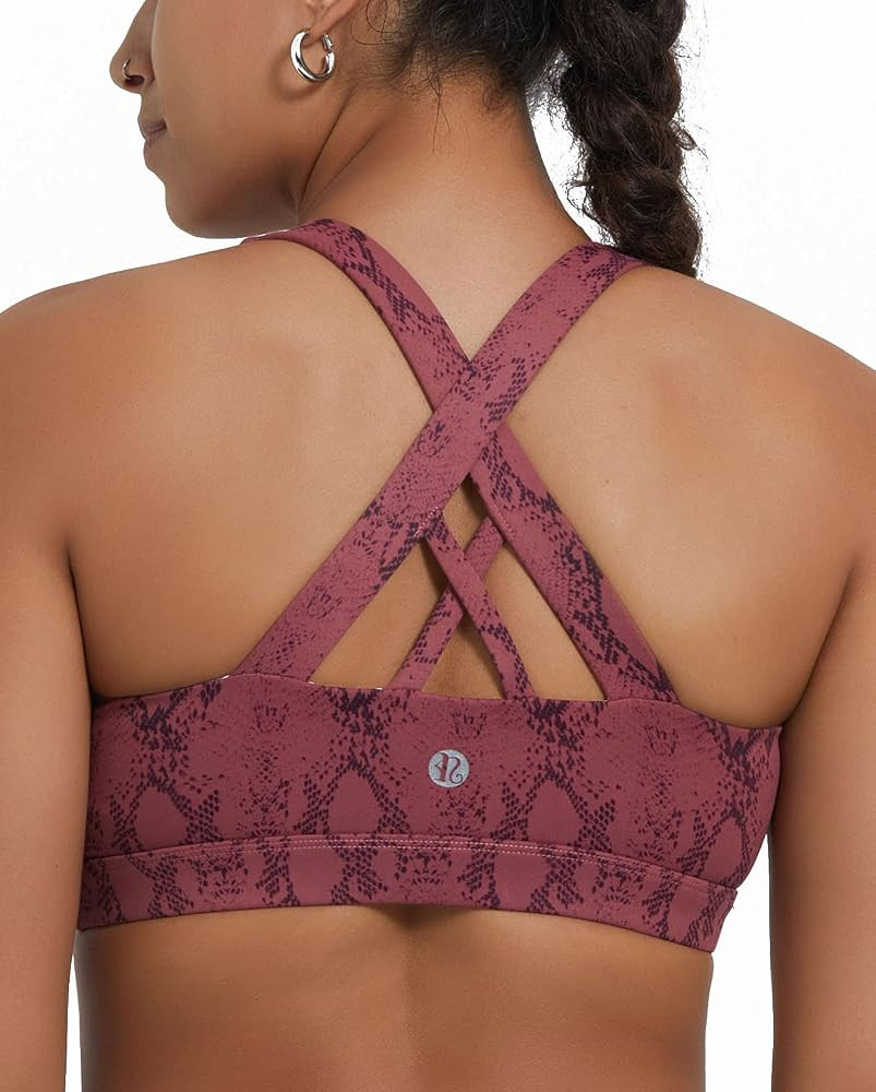 RUNNING GIRL Sports Bra for Women, Criss-Cross Back Padded Strappy Sports Bras Medium Support Yog... | Amazon (US)