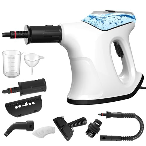 Handheld Steam Cleaner for Home, Immediate Heat Hand Held Steam Cleaner, with Visualized Large Water Tank & 9 PCS Accessories & Safety Lock, for Cleaning Couch,Floor,Window,Car (BLACK, Big) | Amazon (US)