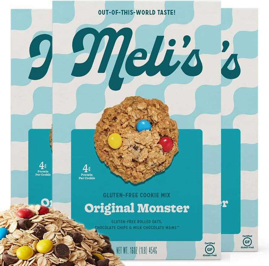Meli's Original Monster Gluten Free Cookie Mix 3-Pack, 16 oz Boxes     High-Protein Cookie Baking... | Amazon (US)