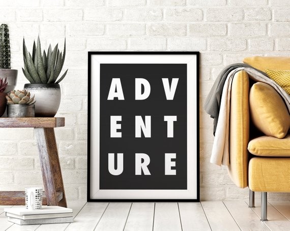 Adventure Printable Wall Art,  Downloadable, Black & White, Home Decor, Nordic, Wonderlust Poster... | Etsy (US)