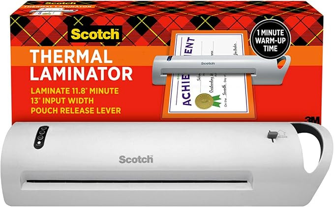 Scotch Thermal Laminator, Extra Wide 13 Inch Input, Ideal for Teachers, Small Offices, or Home (T... | Amazon (US)
