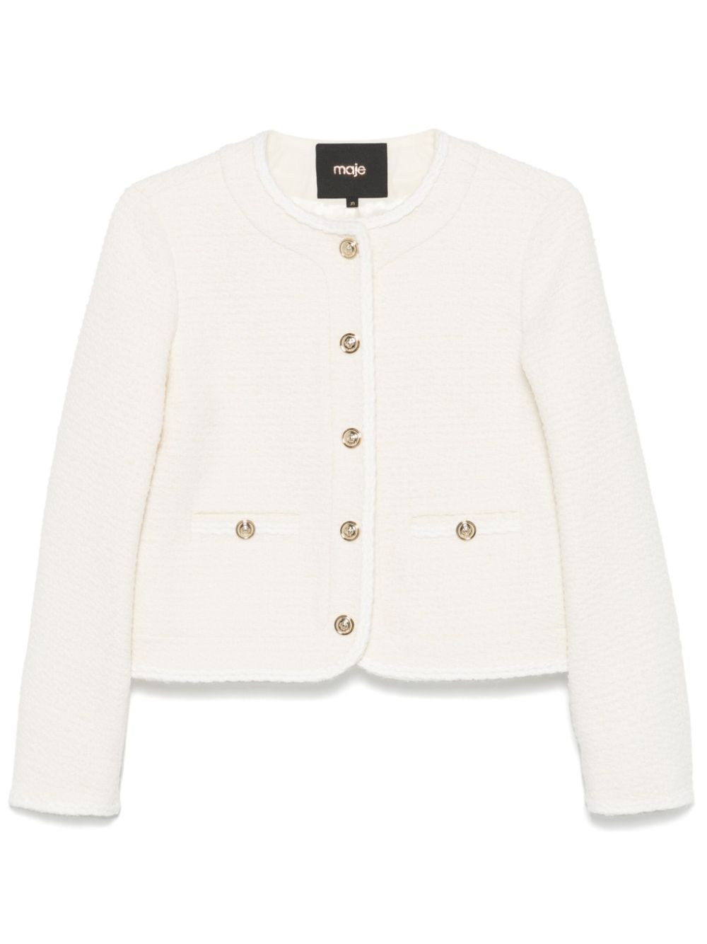 Maje tweed jacket - White | Farfetch Global