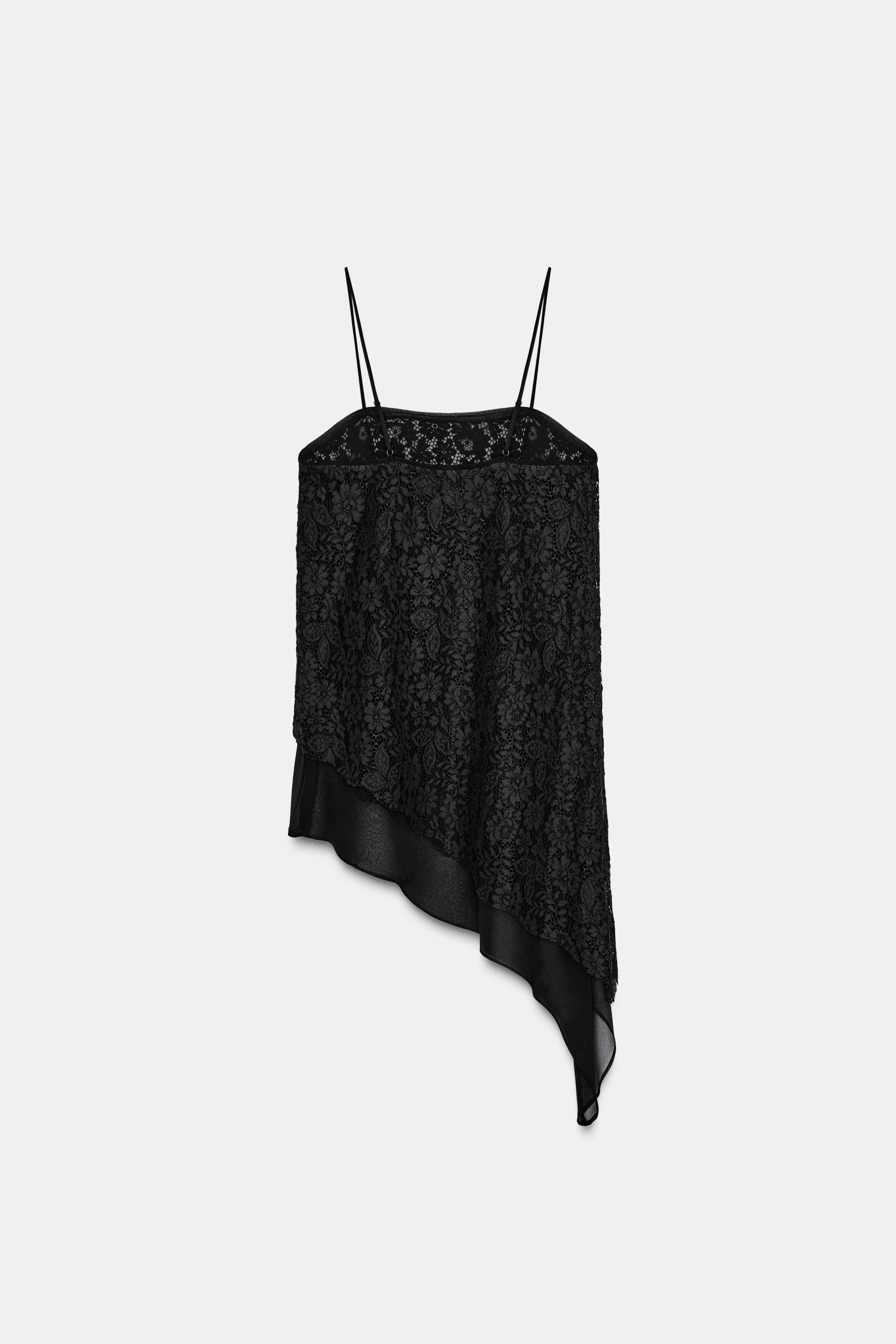 ASYMMETRIC LACE LONG TOP | Zara US