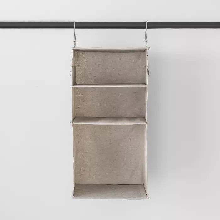 3 Shelf Hanging Fabric Storage Organizer Light Gray - Made By Design™ | Target