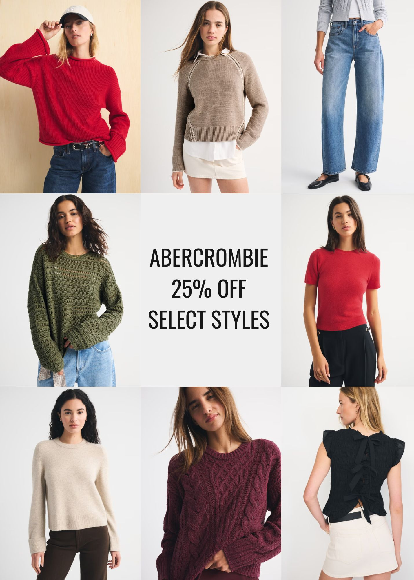 @abercrombie select items 25% off! 

 #LTKSaleAlert