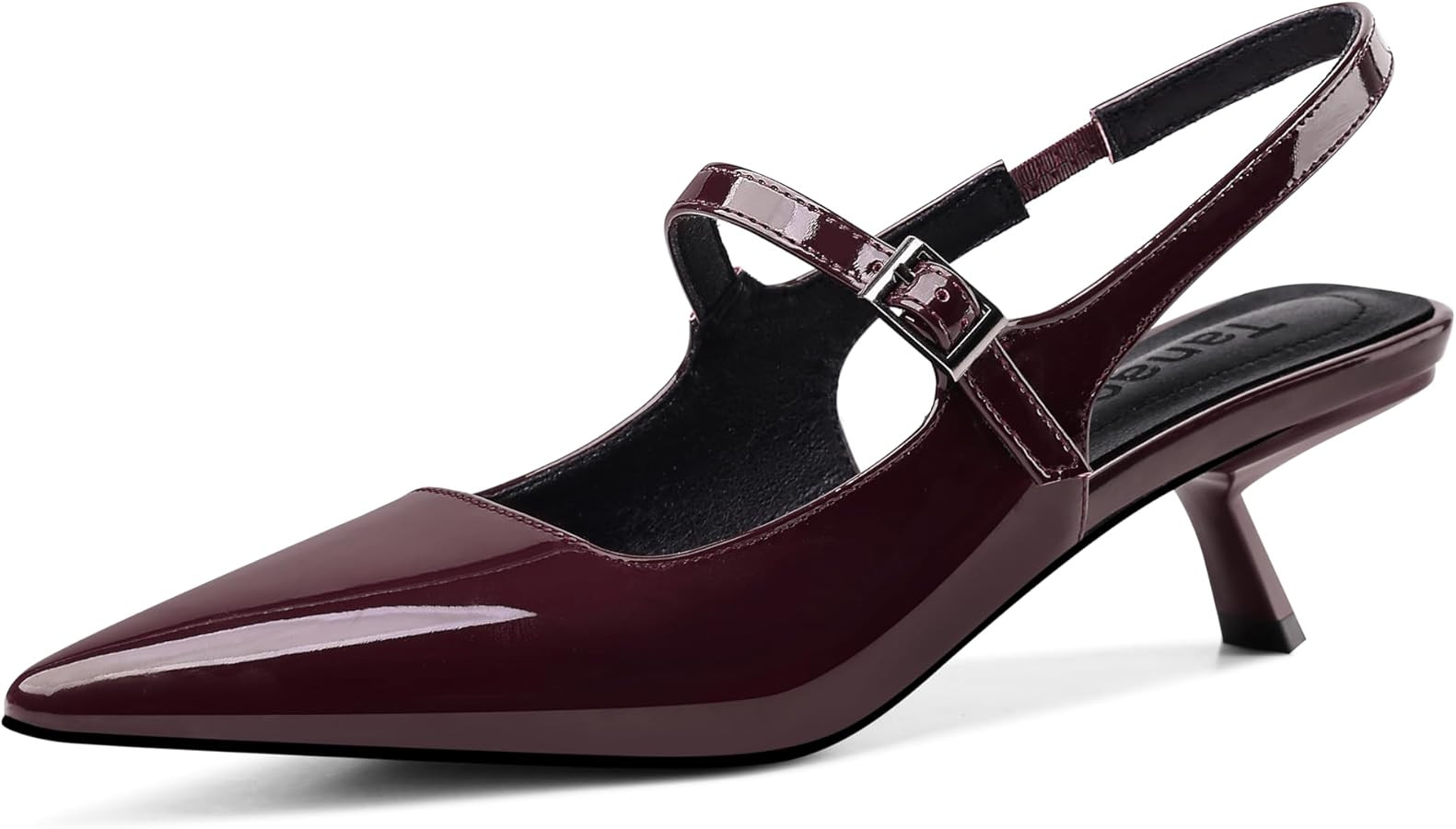 Womens Kitten Heels Closed Toe Pointed Toe Elastic Slingback Heels Women Pumps Wedding Dress Shoe... | Amazon (US)