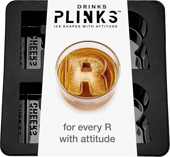 DrinksPlinks Letter R Ice Cube Mold - Custom Silicone Bourbon Ice Cube Molds – Personalized Mon... | Amazon (US)