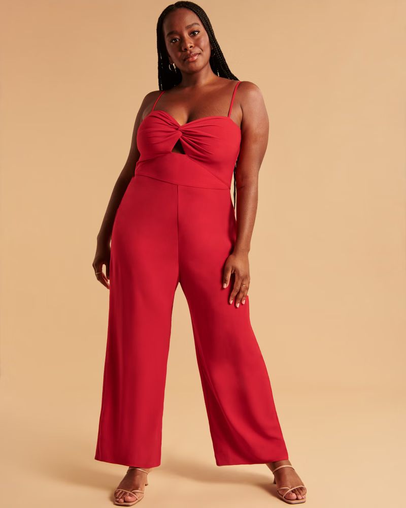 Women's Twist-Front Cutout Jumpsuit | Women's Dresses & Jumpsuits | Abercrombie.com | Abercrombie & Fitch (US)