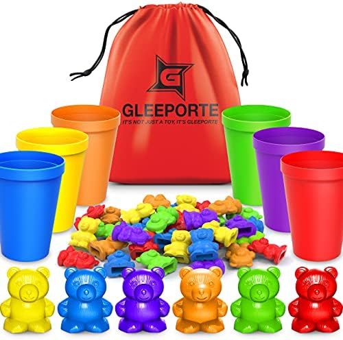 Rainbow Counting Bears With Matching Sorting Cups (67 Pcs Set) + FREE Storage Bag | STEM Educatio... | Amazon (US)