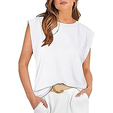 WIHOLL Cap Sleeve Tops for Women Summer Top Basic Tee Shirts Casual Tank Loose Fit 2025 Fashion | Amazon (US)