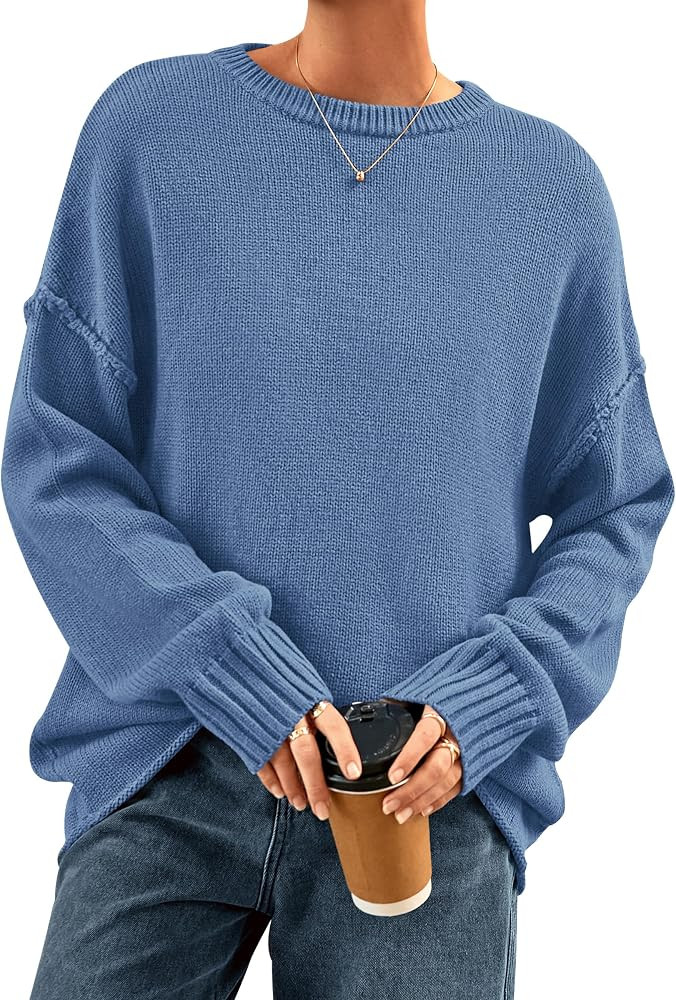 NALANISA Oversized Sweaters for Women Fall 2025 Casual Long Sleeve Crewneck Knit Cozy Lightweight... | Amazon (US)