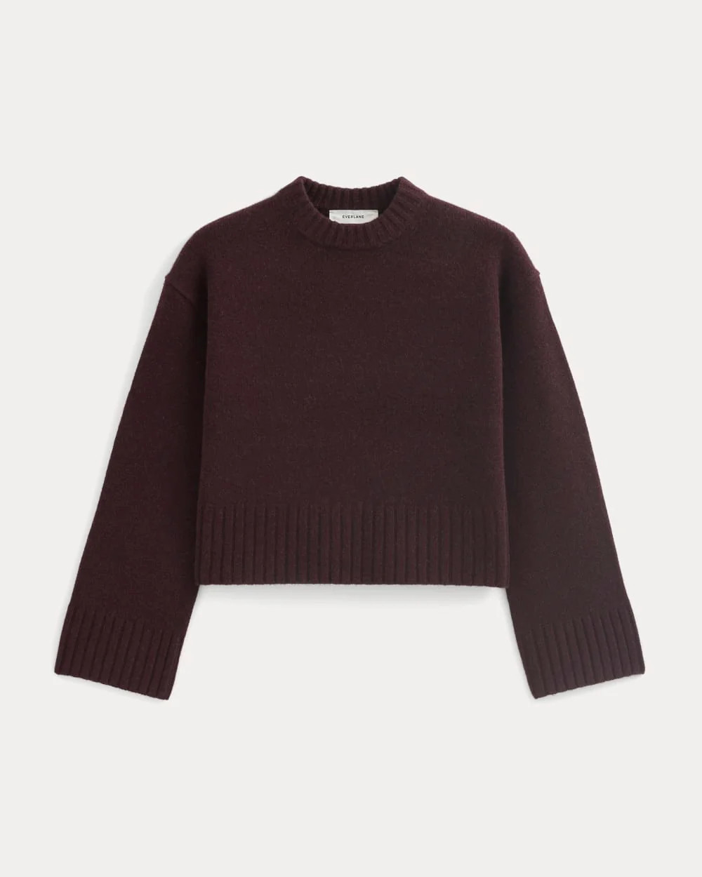 Cropped Boxy Crew in Luxe Merino | Heathered Winetasting | Everlane