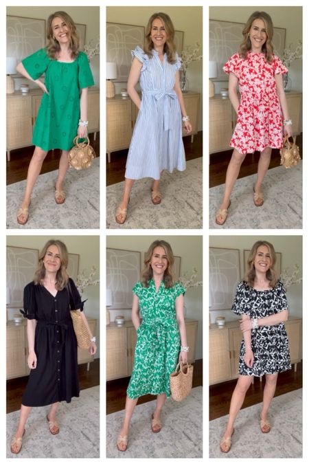 Walmart summer dresses you will love! The quality is fantastic, most are cotton, the black one is a linen blend. I went with my usual size small in each. #walmartpartner @walmartfashion #walmartfashion #dresses wedding guest summer work mom friendly 

#LTKStyleTip #LTKFindsUnder50 #LTKOver40