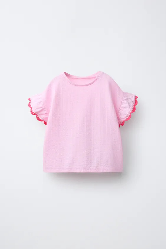 CROCHET RUFFLE T-SHIRT | Zara US