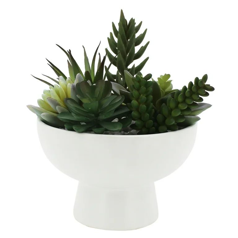 Better Homes & Gardens Artificial Succulent Arrangement in Ceramic Planter, 8” | Walmart (US)