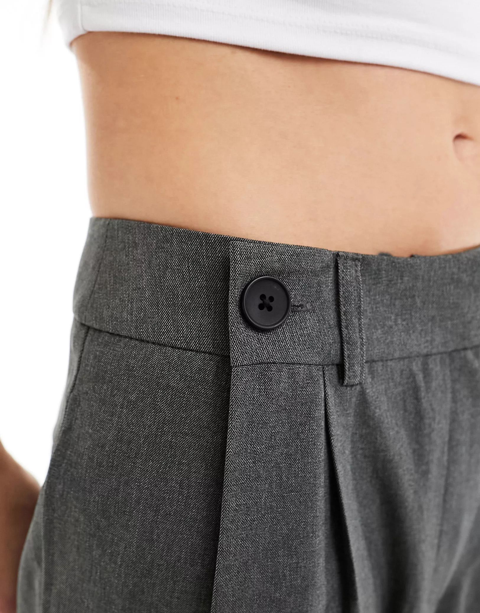ASOS DESIGN double button trouser in grey | ASOS (Global)