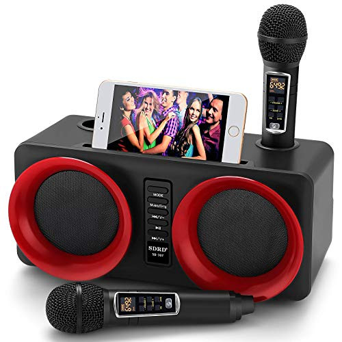 Karaoke Machine, ALPOWL Portable PA Speaker System With 2 Wireless Microphone for Home Party, Meetin | Amazon (US)