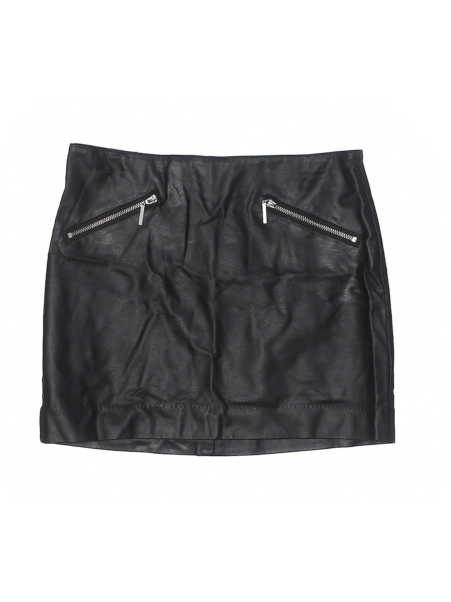 H&M Faux Leather Skirt Size 8: Black Women's Bottoms - 40796160 | thredUP