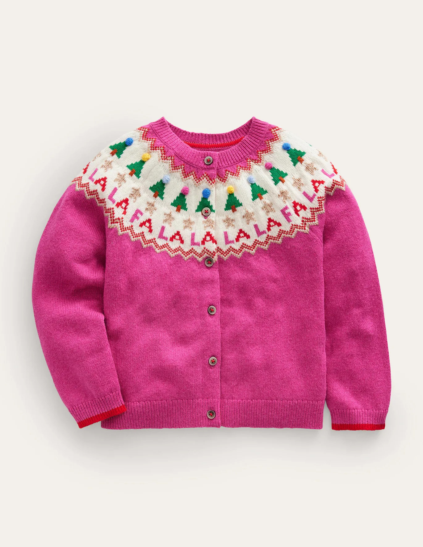 Fun Fair Isle Cardigan - Vibrant Pink Festive | Boden (US)