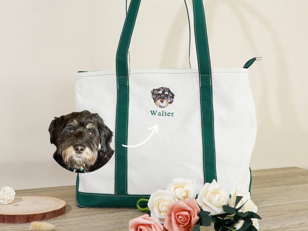 Design Your Dog Tote Bags, Personalized Boat Tote,custom Embroidered Pet Bag,cat Mom Gift,dog Lov... | Etsy (US)
