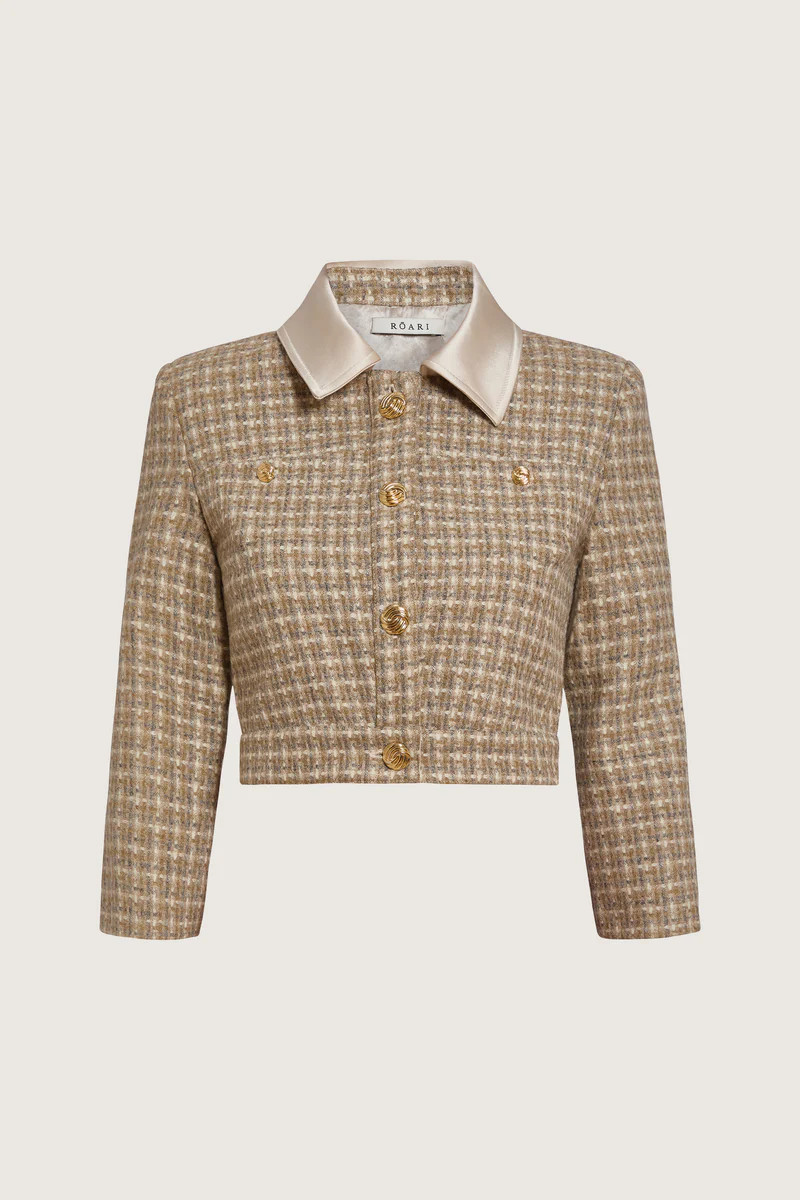 Kate Jacket in Tweed Champagne Multi | ROARI