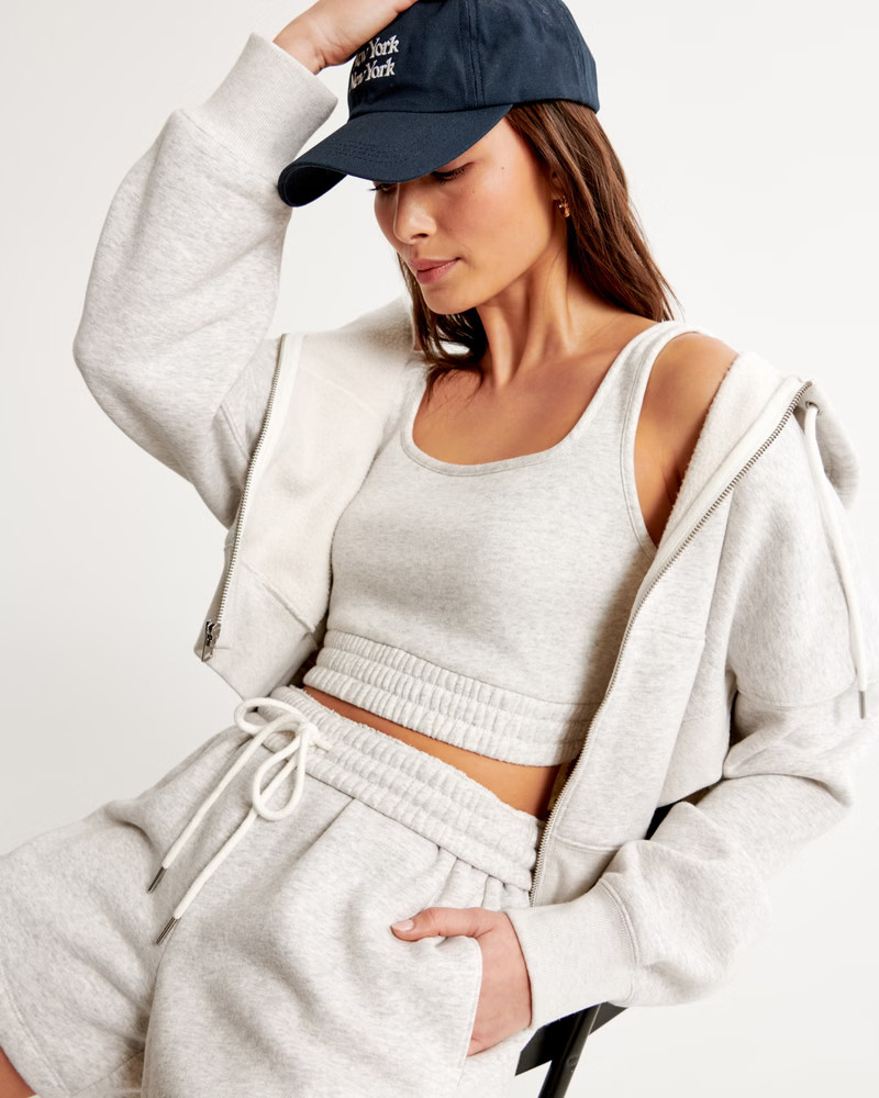 Essential Ribbed Sunday Hooded Full-Zip | Abercrombie & Fitch (US)