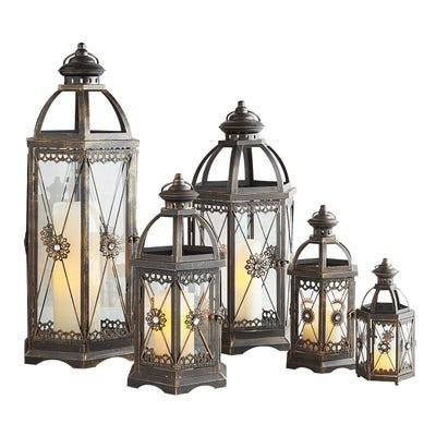 Jeweled Hexagon Black Metal Lanterns | Pier 1 Imports