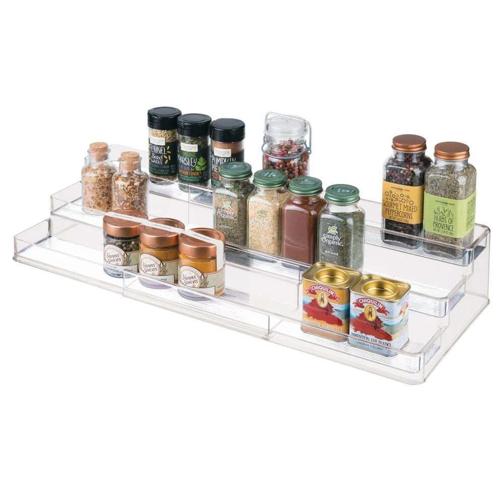 mDesign Plastic Shelf Adjustable & Expandable Spice Rack Organizer - Clear | Walmart (US)