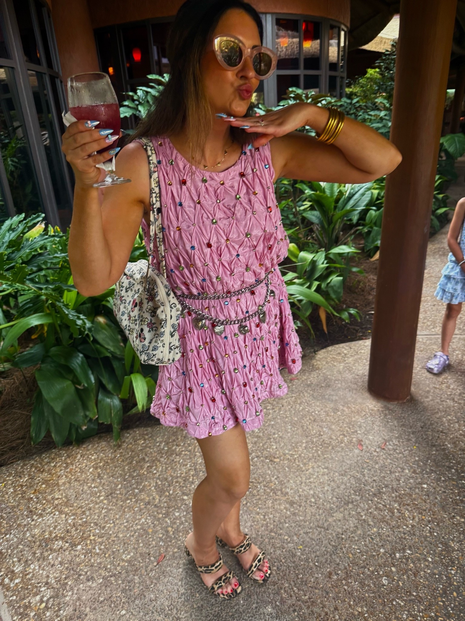 Colorful vacation outfit featuring a pink embellished mini dress, statement jewelry, leopard print heels, and oversized sunglasses. Perfect for resort vacations, girls’ trips, summer travel, and tropical getaways. 🧚‍♀️💖💎💋🎀






* vacation outfit
* resort wear
* tropical vacation style
* pink mini dress
* statement jewelry
* summer travel outfit
* girls trip outfit

#LTKootd #LTKmomlife #LTKWedding