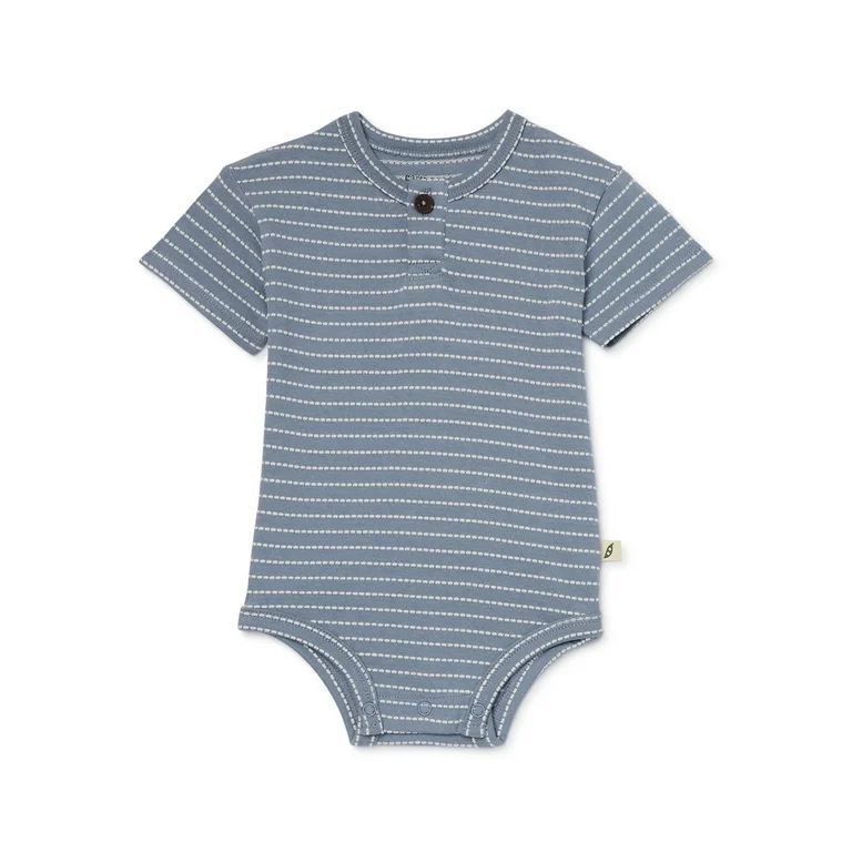 easy-peasy Baby Short Sleeve Henley Stripe Bodysuit, Sizes 0-24 Months | Walmart (US)