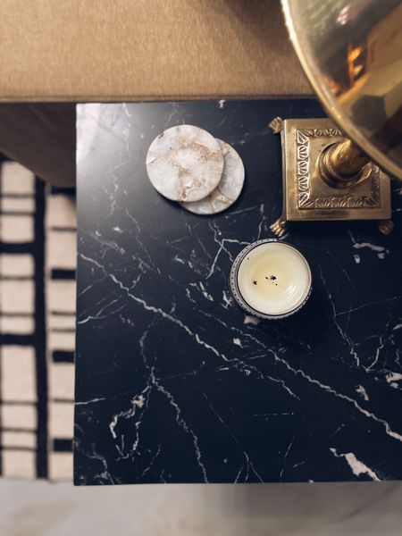 Marble side table stone coasters black and white

#LTKhome