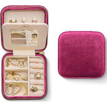 Benevolence LA Plush Velvet Jewelry Box | Travel Jewelry Case Organizer with Mirror | Featured in... | Amazon (US)
