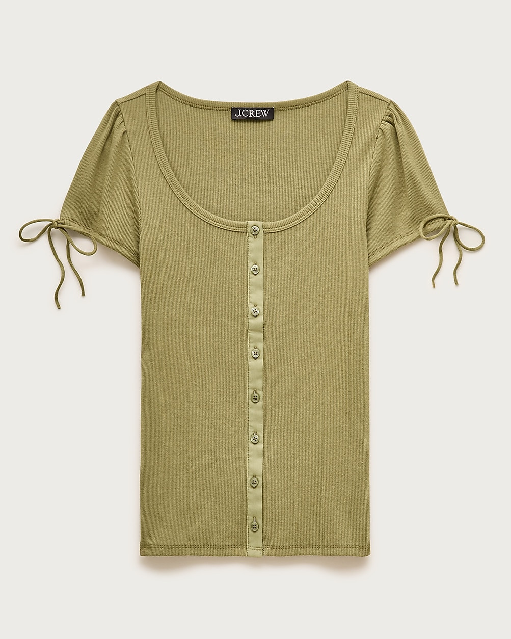 Perfect rib button-up shirt with satin trim | J. Crew US
