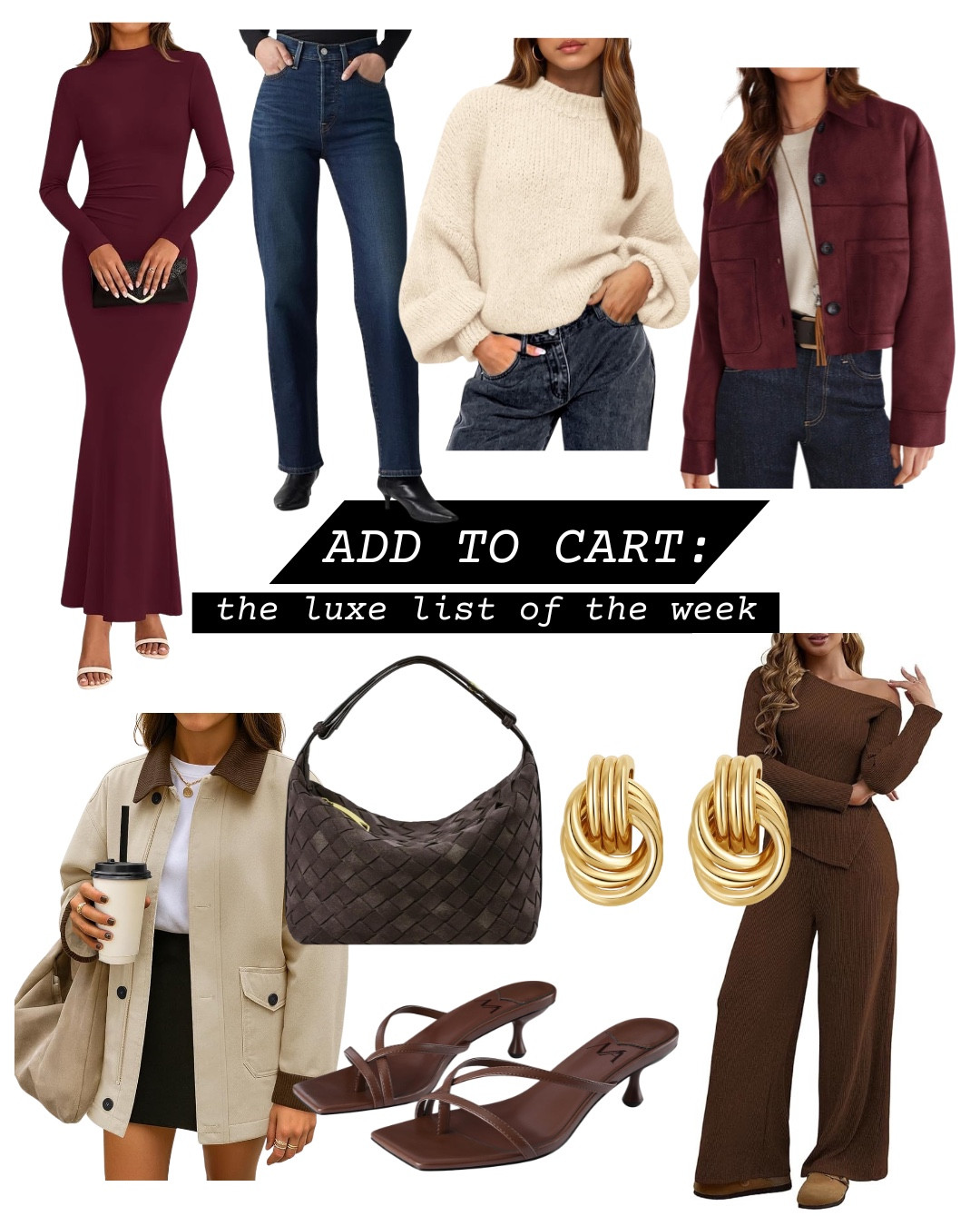 Add to cart: the luxe list of the week! I found the best pieces for fall all at Amazon! They are all under $100 and perfect for any outfit for this season. I love fall and the cozy layers and warm colors that are trendy right now. I found jackets, sweaters, two piece sets, maxi dresses and accessories. All items linked ⬆️

#ltkcreator #ltkfinds #ltkwatchnow #amazon #amazonfinds #fall #fallfashion #falloutfits #cozy #handbag #jewelry 

#LTKSeasonal #LTKFindsUnder100 #LTKStyleTip