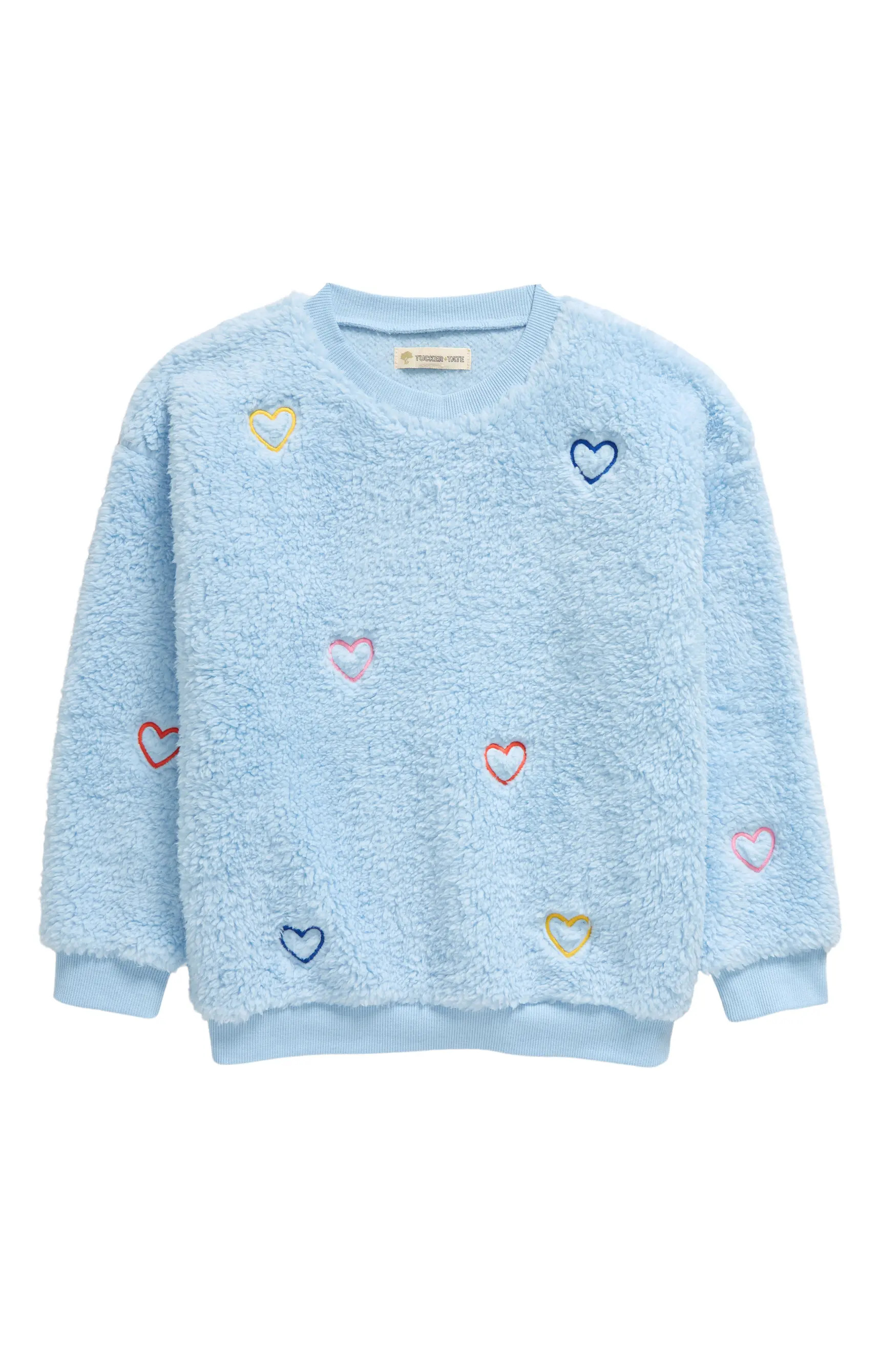 Tucker + Tate Kids' Fluffy Heart Fleece Teddy Sweatshirt | Nordstrom | Nordstrom