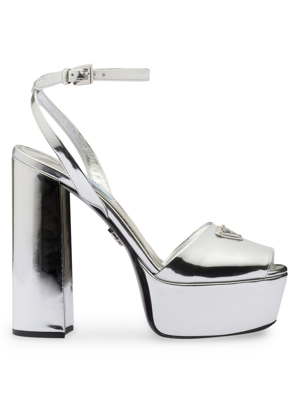 Women's Metallic Leather Platform Sandals - Silver - Size 10 | Saks Fifth Avenue