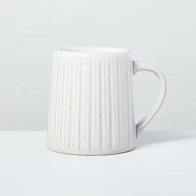 11oz Fluted Stoneware Mug Sour Cream - Hearth & Hand™ with Magnolia | Target