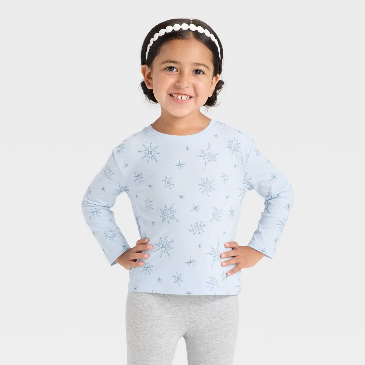 Toddler Girls' Long Sleeve T-Shirt - Cat & Jack™ Light Blue | Target
