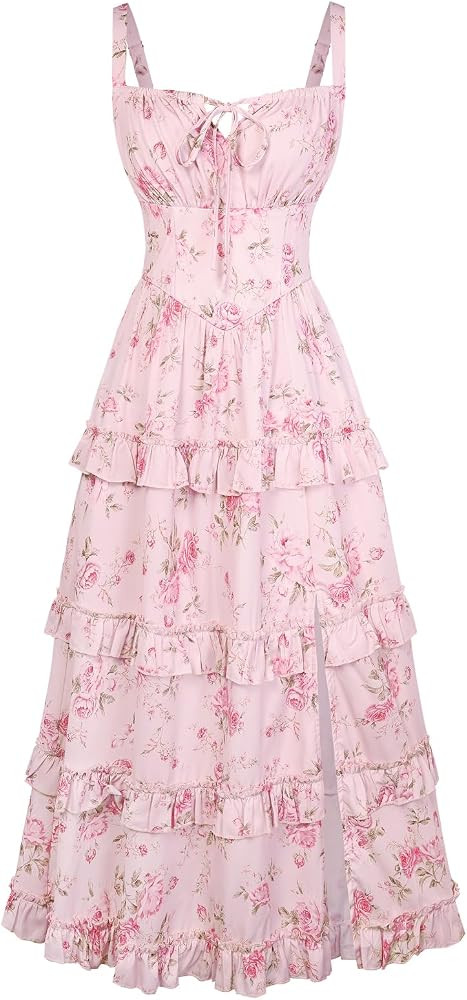 Scarlet Darkness Women's Floral Corset Dress 2026 Summer Spring Wedding Guest Dresses Flowy Sundr... | Amazon (US)