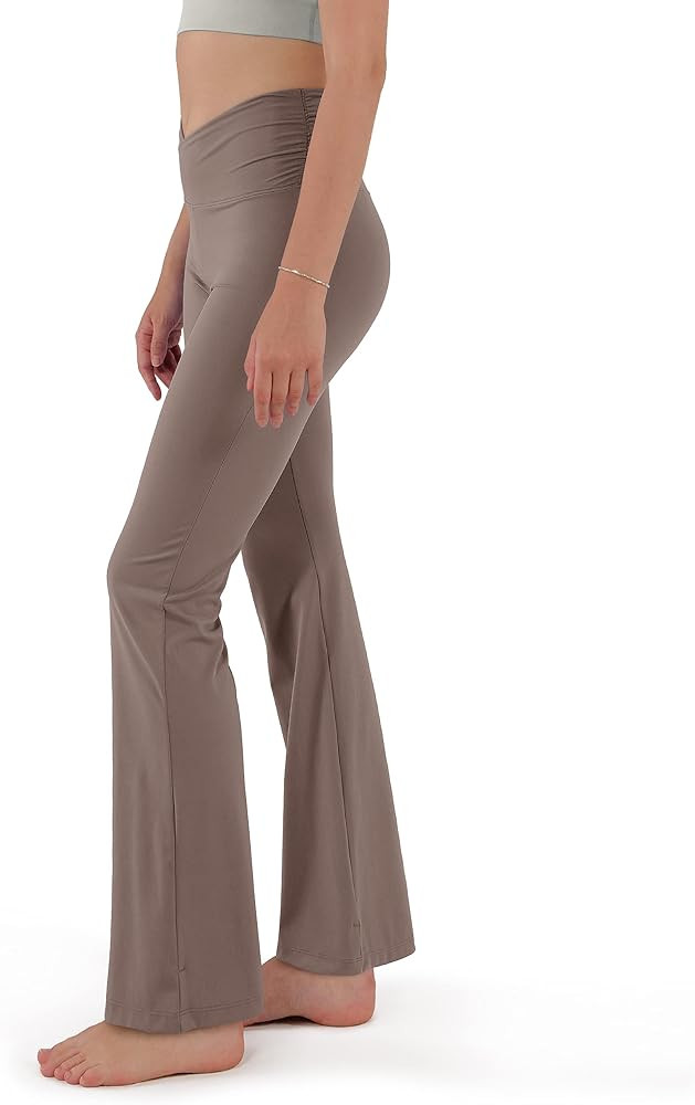 ODODOS Cross Waist Bootcut Yoga Pants for Women, Non See Through Bootleg Sports Gym Flare Workout... | Amazon (US)