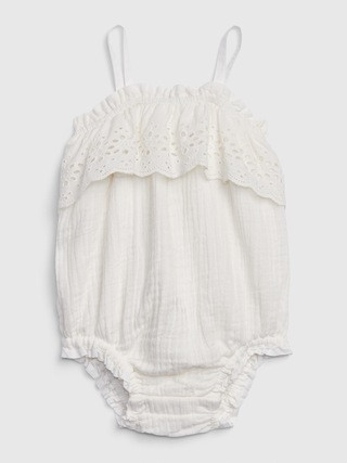 Baby Eyelet Bubble One-Piece | Gap (US)