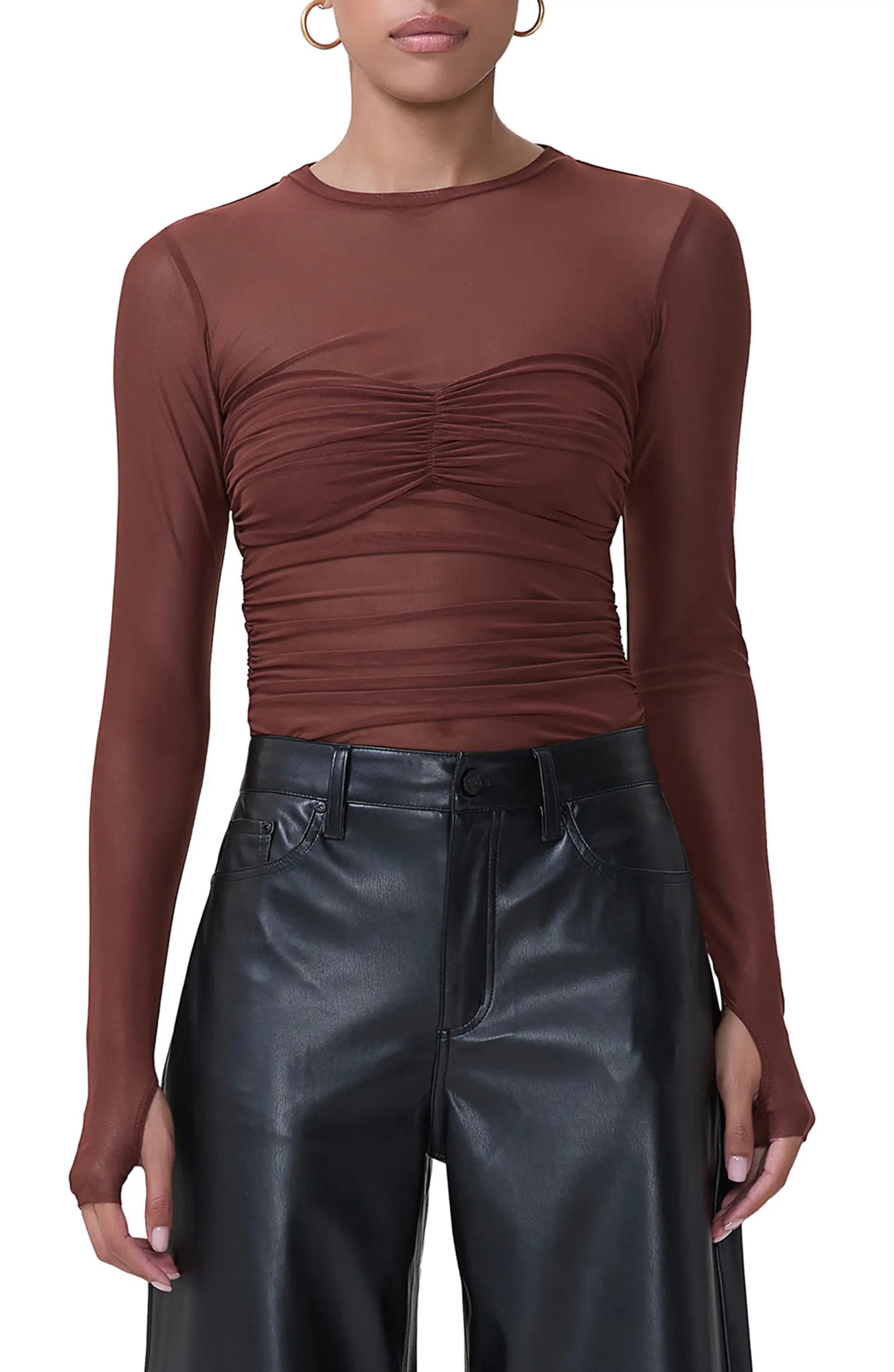 AFRM Sandrine Long Sleeve Mesh Top | Nordstrom | Nordstrom
