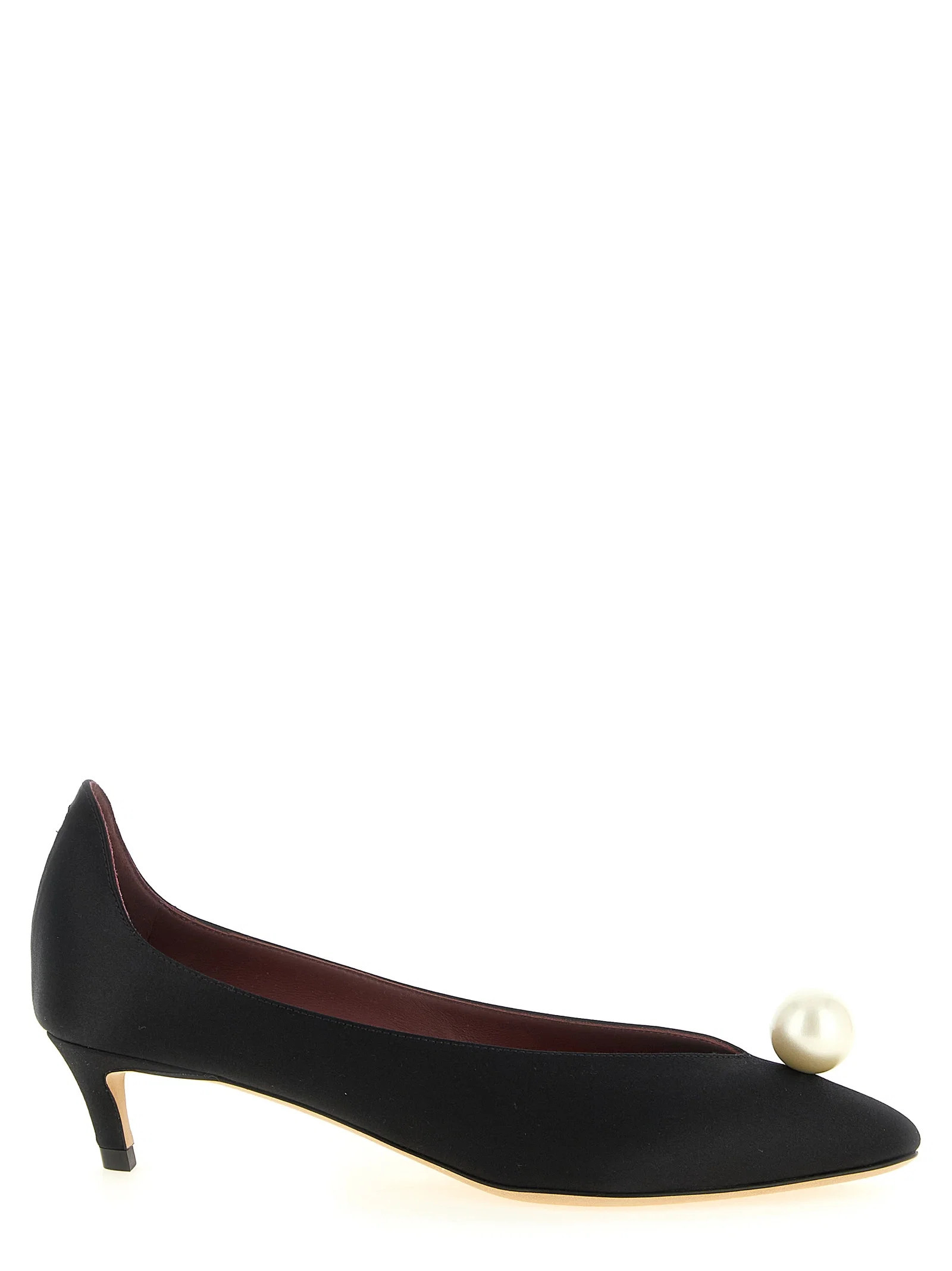Magda Butrym Pearl-Embellished Satin Pump — Black - EU37/US7 | Italist Inc.