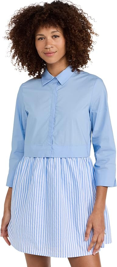 English Factory Women's Stripe Contrast Shirt Mini Dress | Amazon (US)
