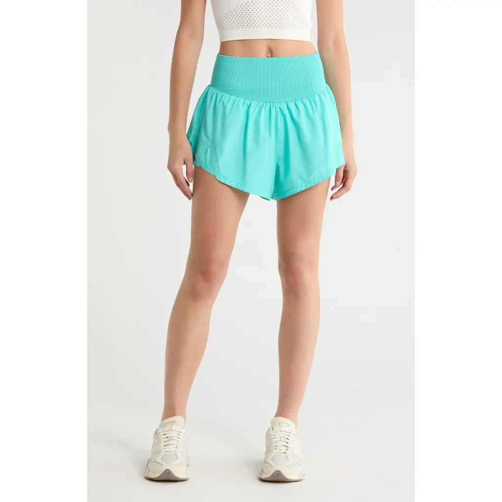 Free People FP Movement Carpe Diem Water Resistant Shorts in Glow Wave at Nordstrom, Size Medium | Nordstrom