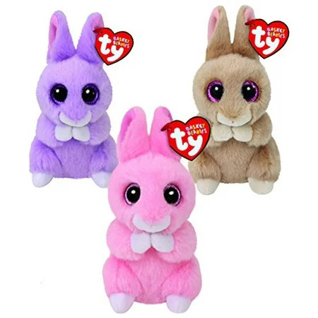 New Ty Beanie Babies Easter Bunny JASPER GINGER APRIL Basket Beanies Plush Stuffed Animal Toy Set Of | Walmart (US)