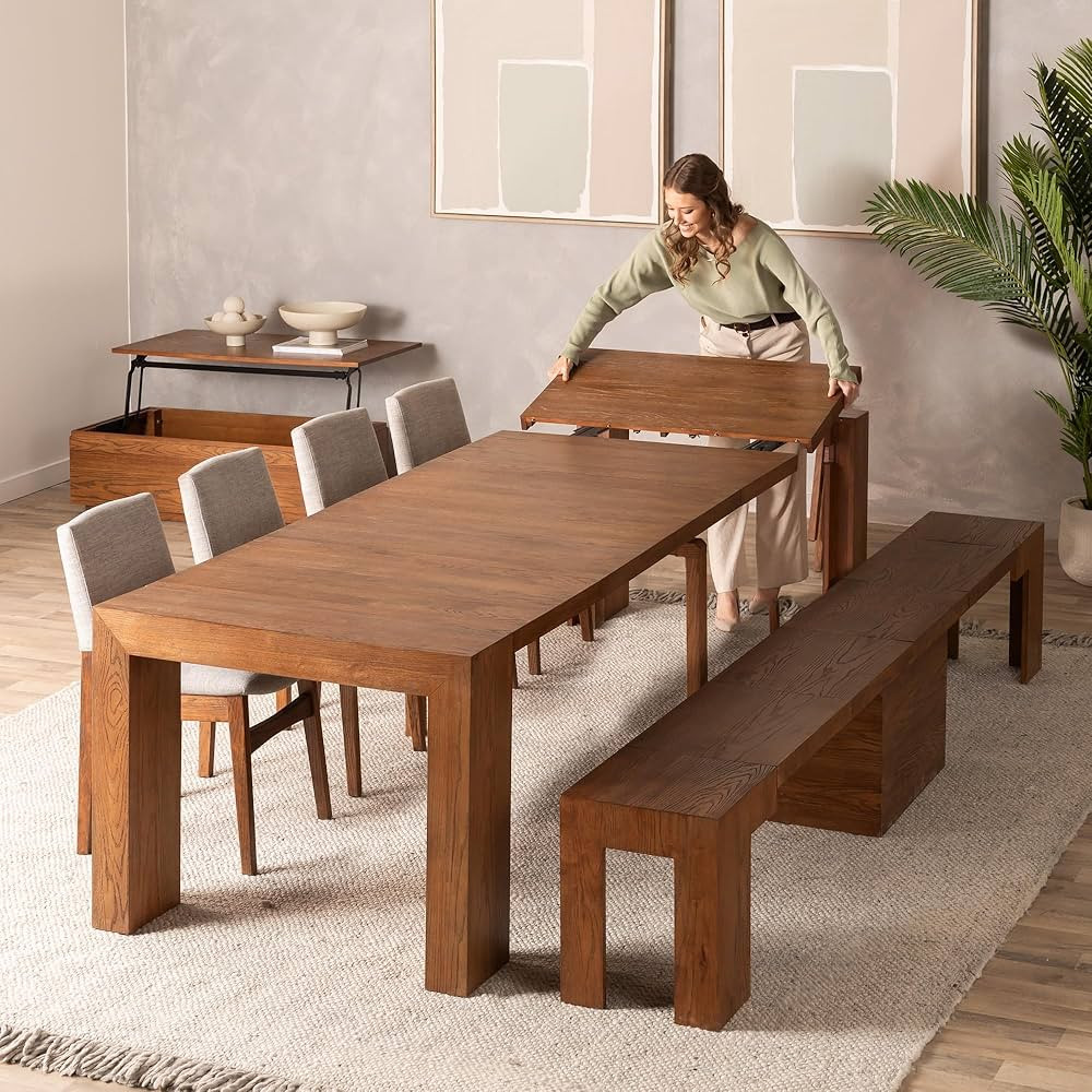 Transformer Table Expandable Dining Table Set for 4 to 12, Living Room Furniture Lift Top Coffee ... | Amazon (US)